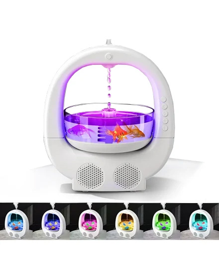 آکواریوم هوشمند چندکاره با بخور، نورپردازی و اسپیکر - Image 3