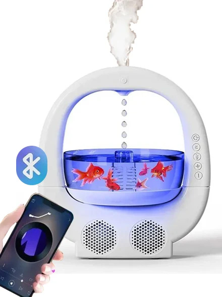 آکواریوم هوشمند چندکاره با بخور، نورپردازی و اسپیکر